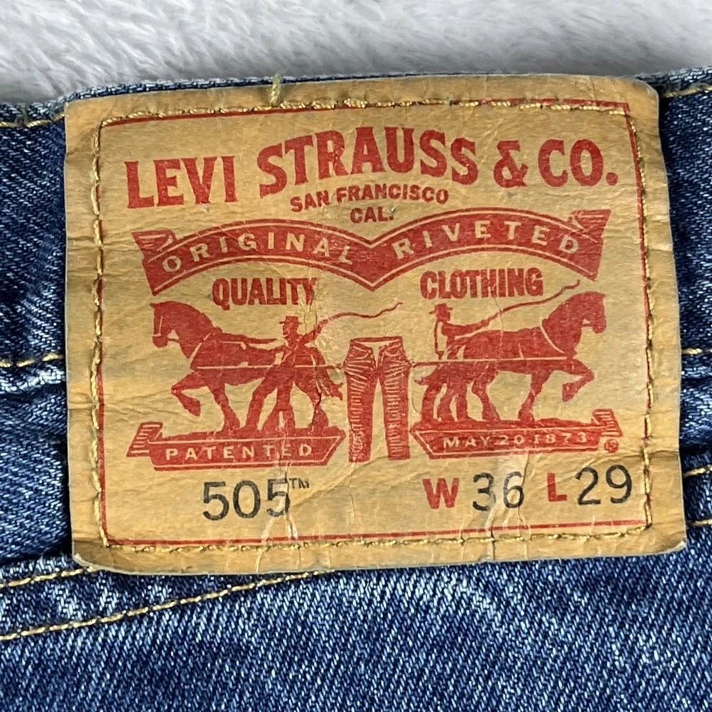 Levi's 505 Men's Jeans Size 36x29, Regular Fit, Straight Denim Blue